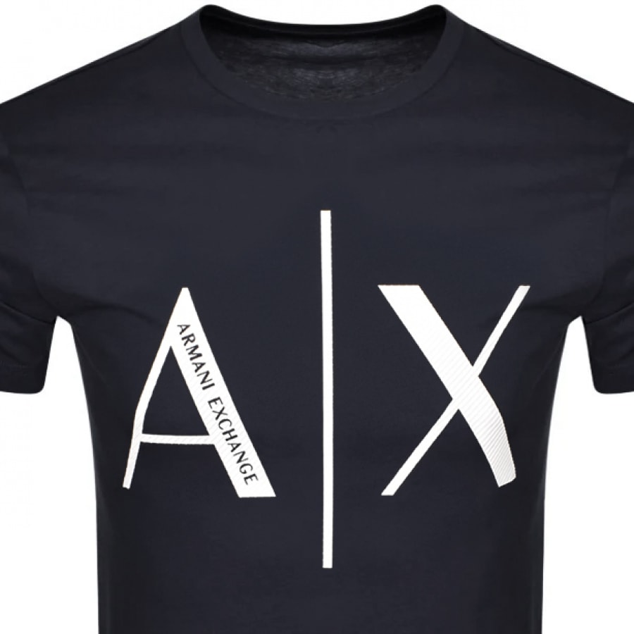 Alternative Image for ProductArmani Exchange Crew Neck Logo T Shirt Navy2